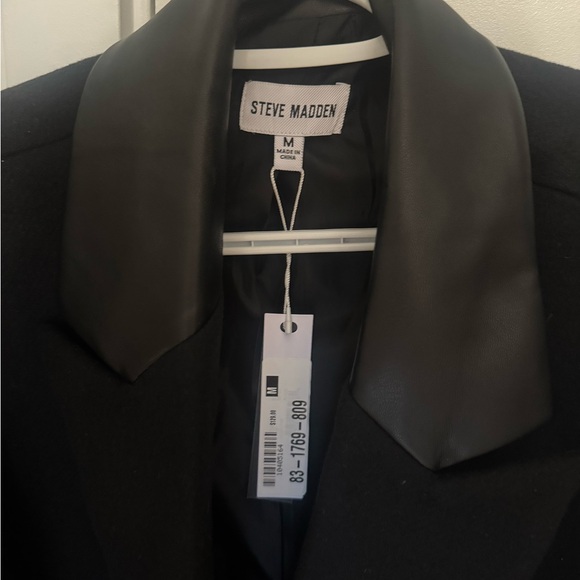 Steve Madden Black Double-Breasted PeaCoat 🧥 in Black - Picture 3 of 5